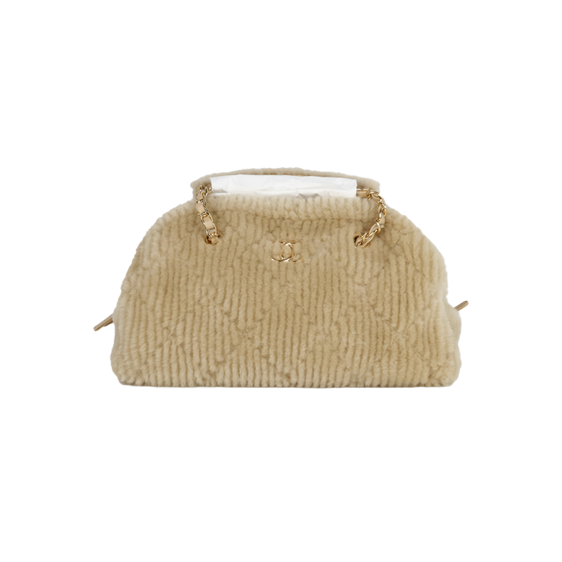 샤넬 24FW 코코네쥬 시어링 볼링백 베이지 AS5059(Chanel 24FW Coco Neige Shearling Bowling Bag Beige AS5059)