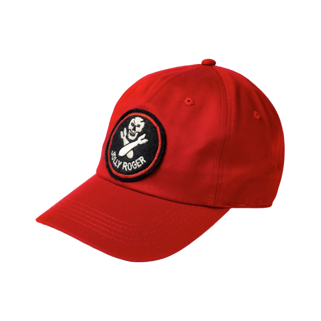 MA25003-090 The Real McCoy's Jolly Roger Baseball Cap Red