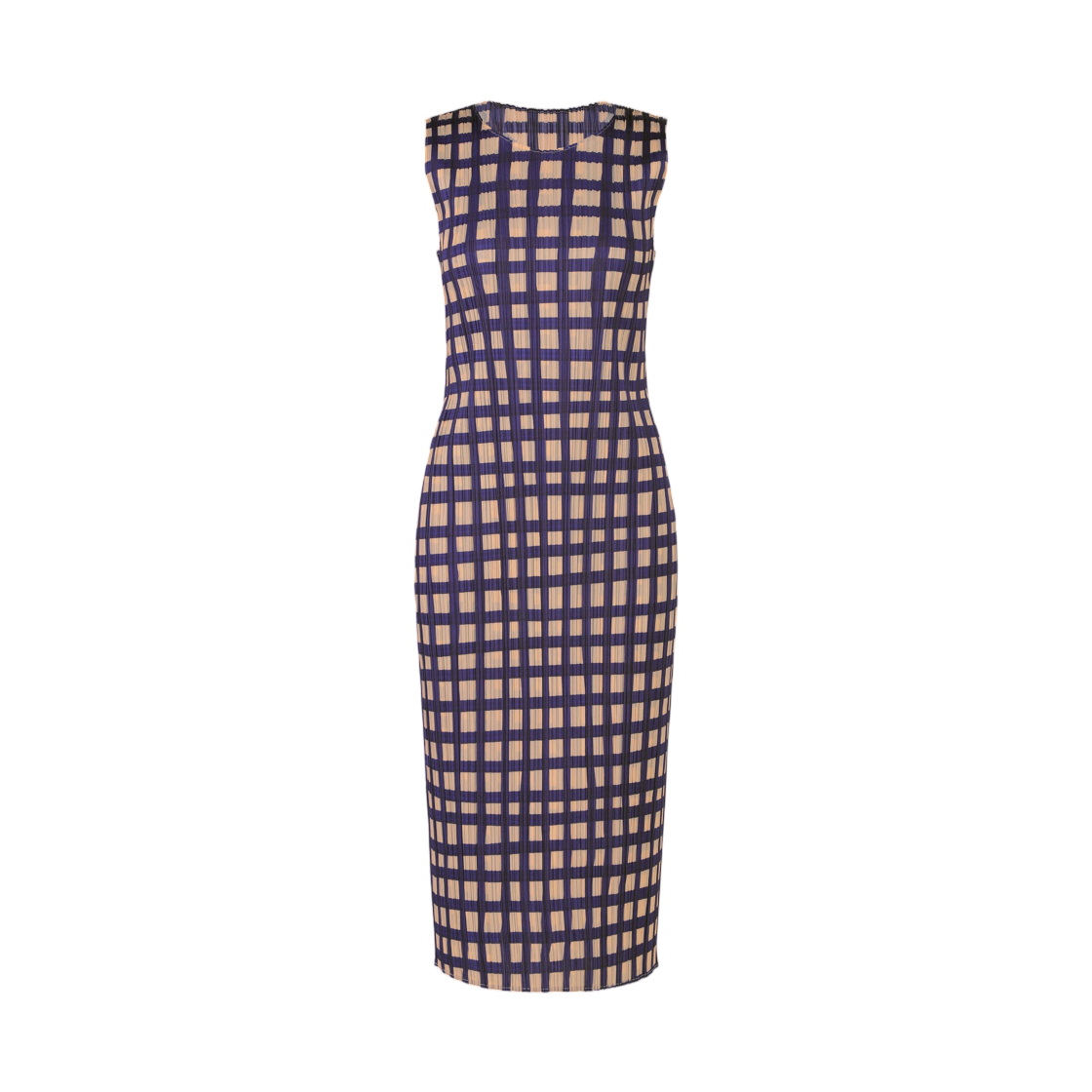 PP61-JH733-75 (W) Pleats Please Issey Miyake Basket Dress Navy