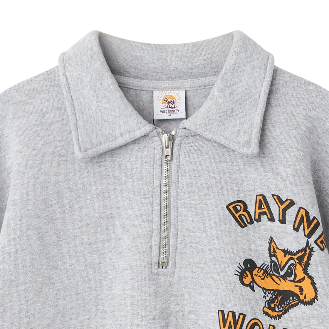 와일드 동키 울브스 하프 집 헤더 그레이 - 26FW(Wild Donkey Wolves Half Zip Heather Grey - 26FW) - 3