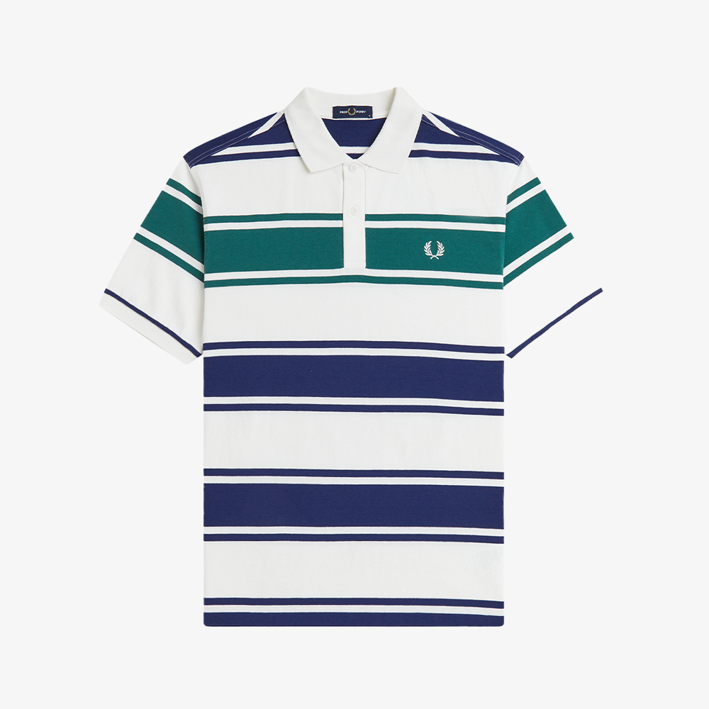 프레드페리 릴렉스드 스트라이프 폴로 셔츠 스노우 화이트(Fred Perry Relaxed Striped Polo Shirt Snow White) - 5