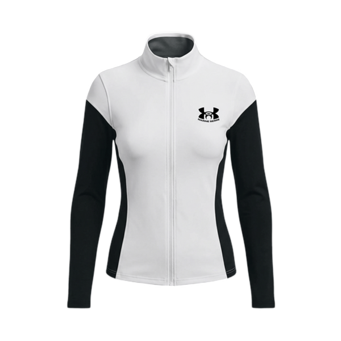 (W) 언더아머 x 마린 세르 롱 슬리브 히트기어 풀집 트랙 자켓 화이트((W) Under Armour x Marine Serre Long Sleeves Heatgear Fullzip Track Jacket White) - 1