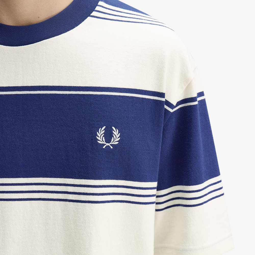 프레드페리 헤비웨이트 스트라이프 티셔츠 에크루(Fred Perry Heavyweight Striped T-Shirt Ecru) - 4