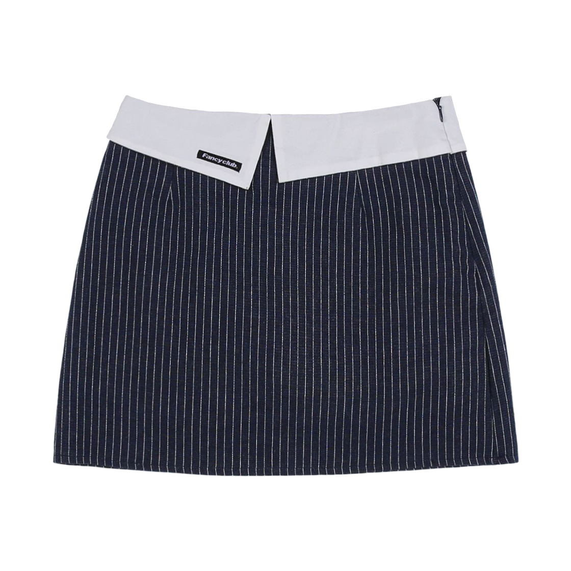 (W) 팬시 클럽 스트라이프 레이어드 미니 스커트 네이비((W) Fancy Club Stripe Layered Mini Skirt Navy)