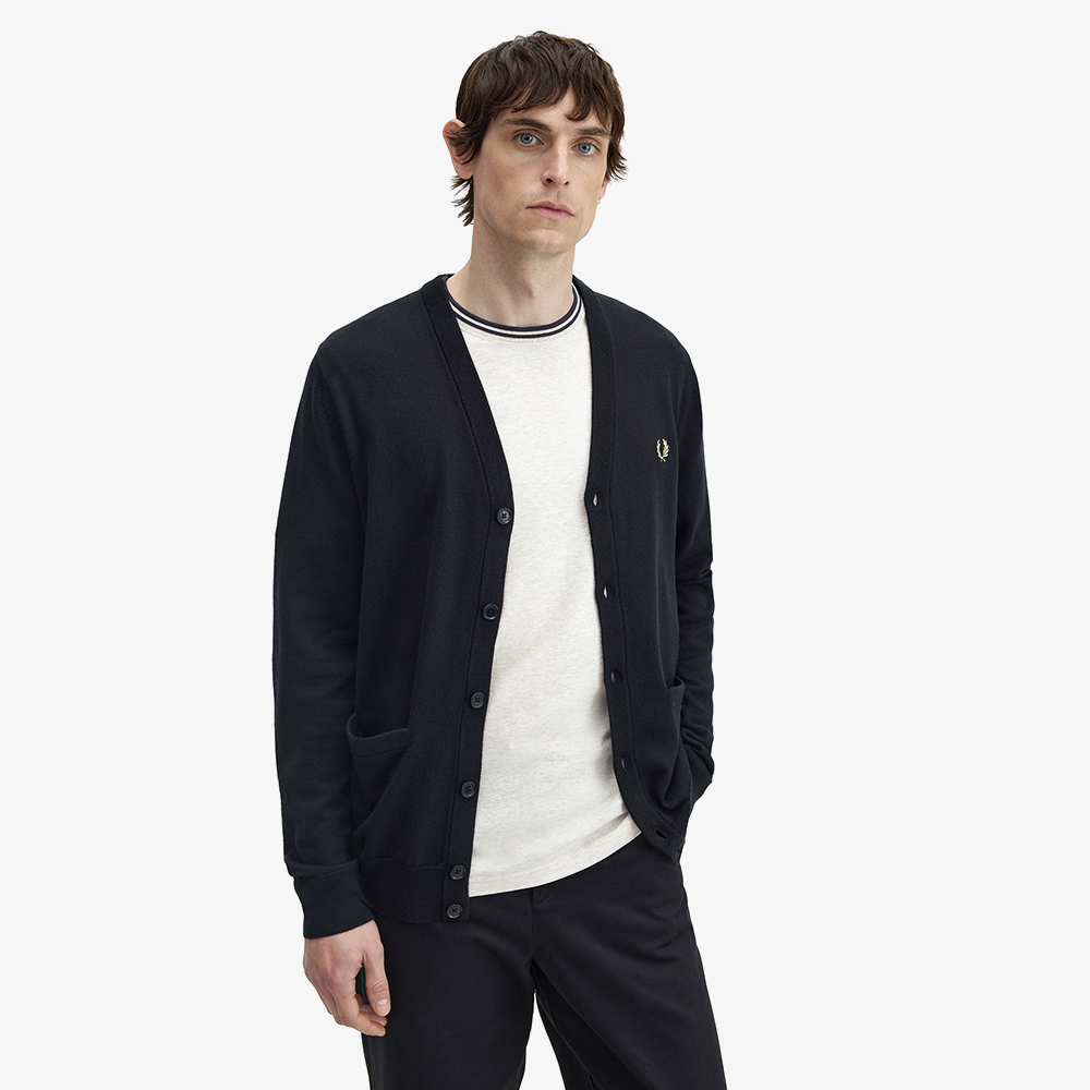 프레드페리 클래식 메리노울 가디건 블랙(Fred Perry Classic Cardigan Black) - 3