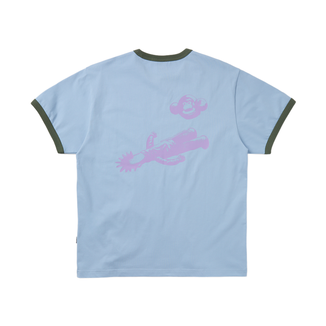 예스아이씨 더 키딩 헤즈 링거 티셔츠 라이트 블루(YESEYESEE The Kidding Heads Ringer Tee Light Blue) - 2