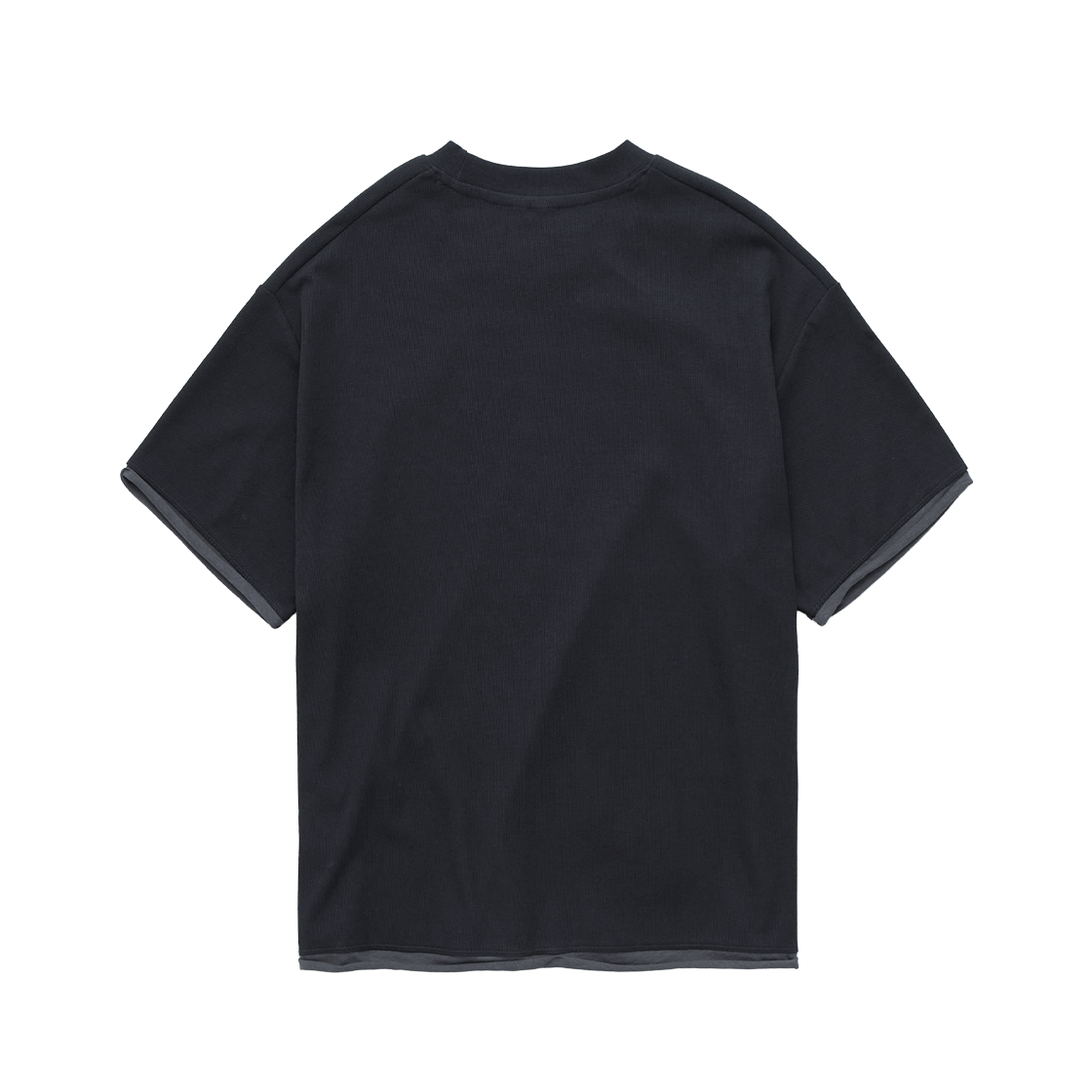 폴리테루 리브드 레이어드 크롭 티 차콜(Polyteru Ribbed Layered Crop Tee Charcoal) - 2