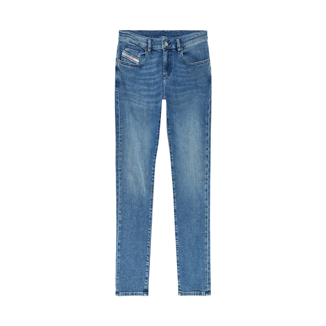 디젤 슬림 진 레귤러 웨이스트 2019 D-스트러트 미디움 블루(Diesel Slim Jeans Regular Waist 2019 D-Strukt Medium Blue)