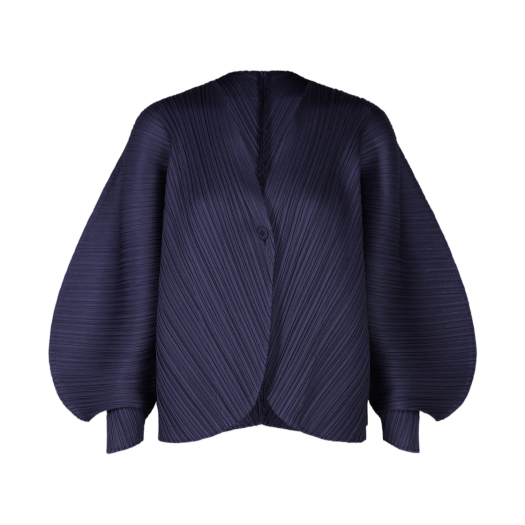 W) 플리츠 플리즈 이세이 미야케 코스트 가디건 블루 | Pleats Please