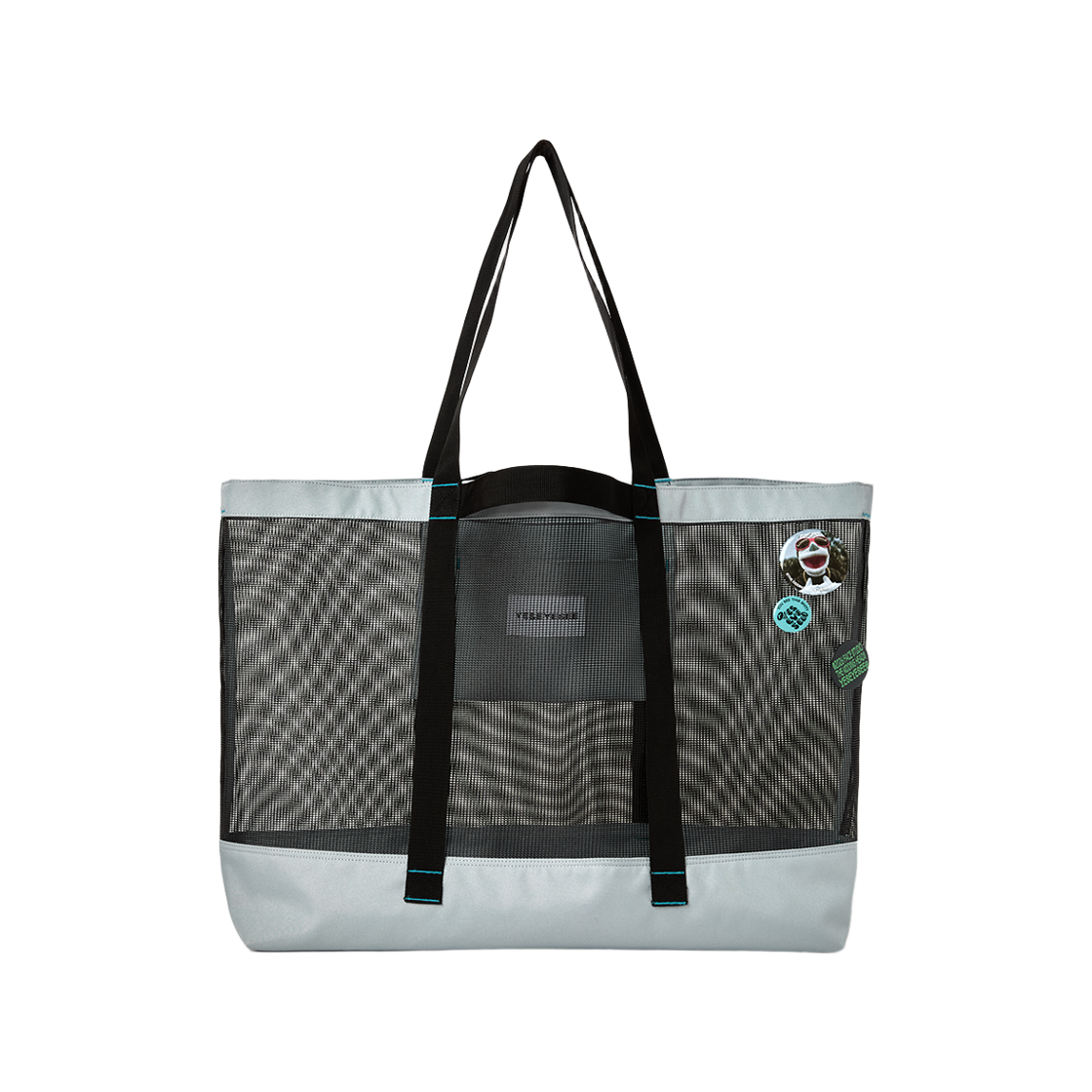 예스아이씨 페이스 오카 뱃지 메쉬 토트백 쿨 그레이(YESEYESEE FACE OKA Badge Mesh Tote Cool Grey)