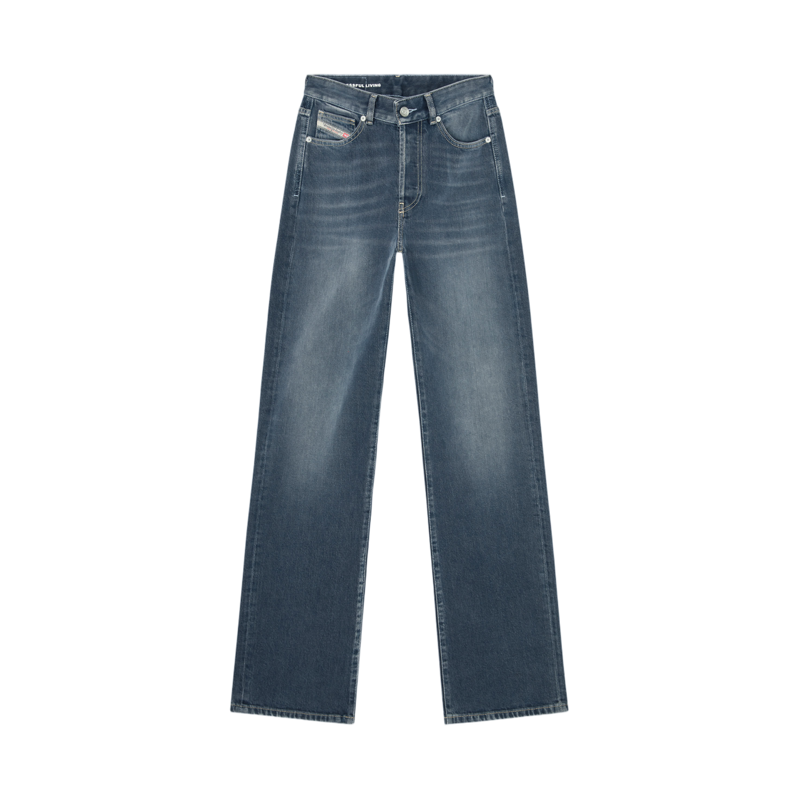 (W) 디젤 레귤러 진 하이 웨이스트 1971 D-센트 다크 블루((W) Diesel Regular Jeans High Waist 1971 D-Sent Dark Blue)