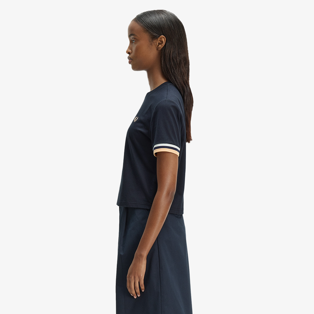 프레드페리 우먼즈 볼드 팁드 티셔츠 네이비(Fred Perry Womens Bold Tipped T-Shirt Navy) - 2