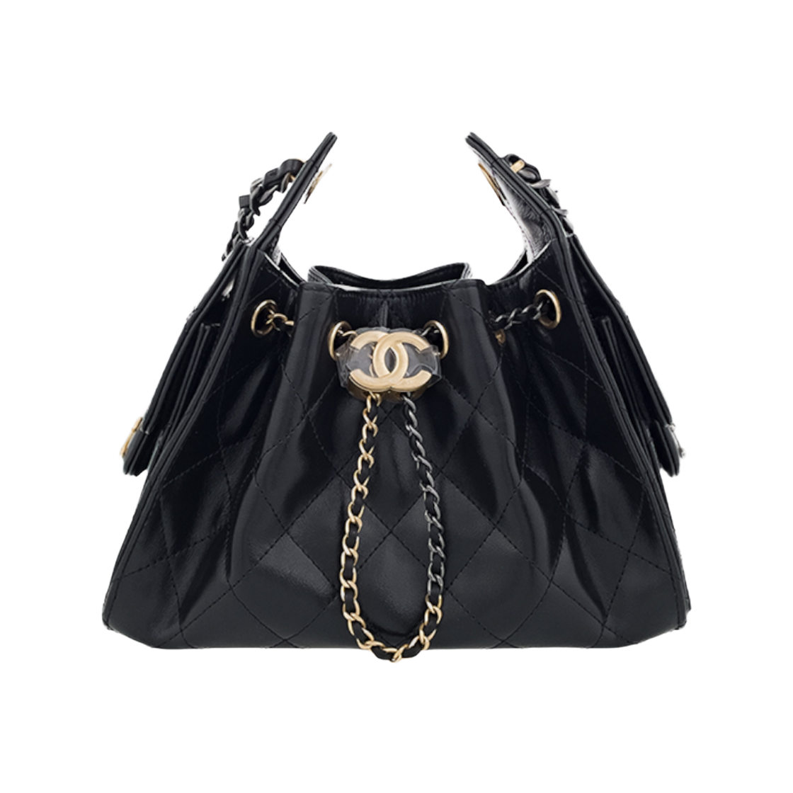 ITRQ3HT73IJ8 Chanel Mini 25 Black Gold/Silver Hardware Calfskin