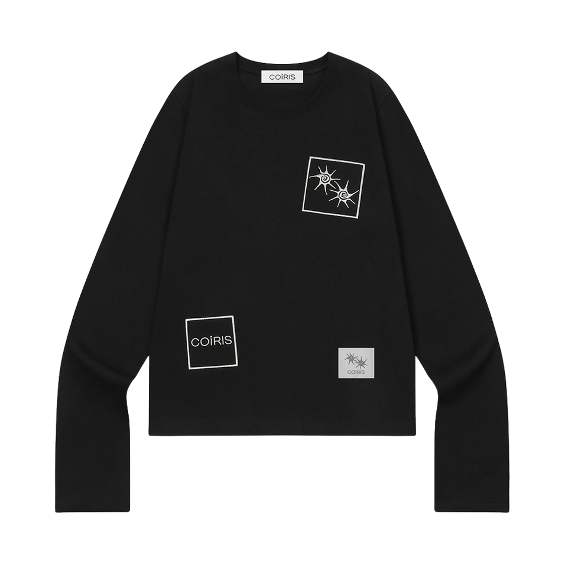 C-P00000IE Coiris Bami Patchwork Long Sleeve T Black