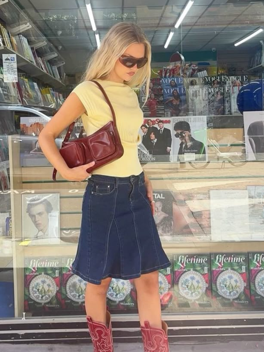 [더블적립] sunlovetour ASCII Daybreak Tee Yellow, Bloom lace skirt -Yellow 착용 스타일 - 5