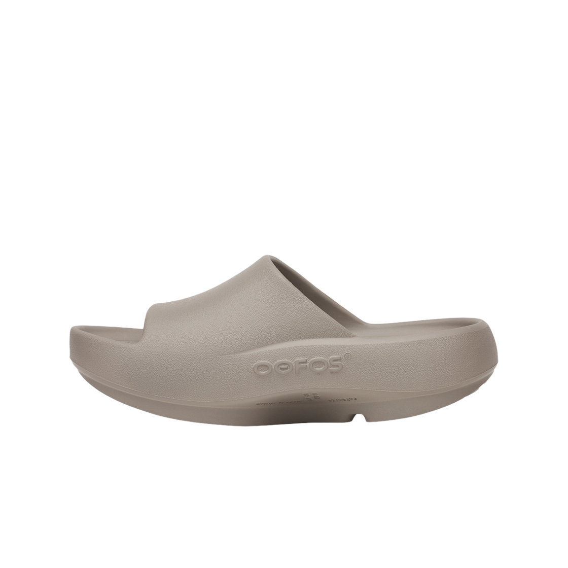 우포스 OOahh + 진한 베이지 남여공용 슬라이드(OOFOS OOahh + Dark Beige Unisex Slide) - 4
