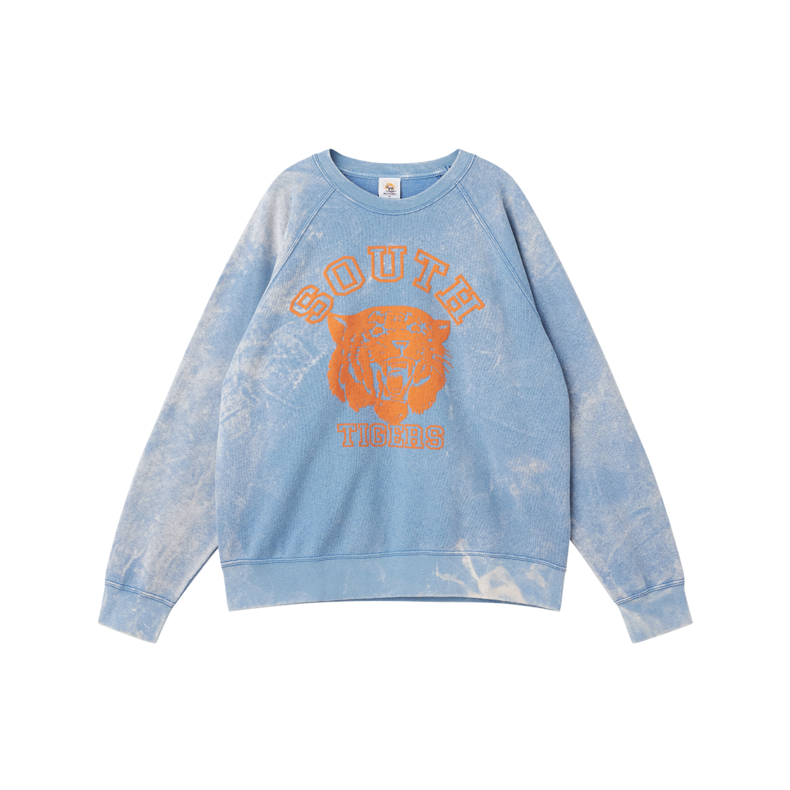 와일드 동키 타이거 래글런 슬리브 크루넥 블리치드 로얄 - 26FW(Wild Donkey Tiger Raglan Sleeves Crewneck Bleached Royal - 26FW)