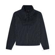 Diesel Nylon Pinstripe Jacket with Phoenix Embroidery Black