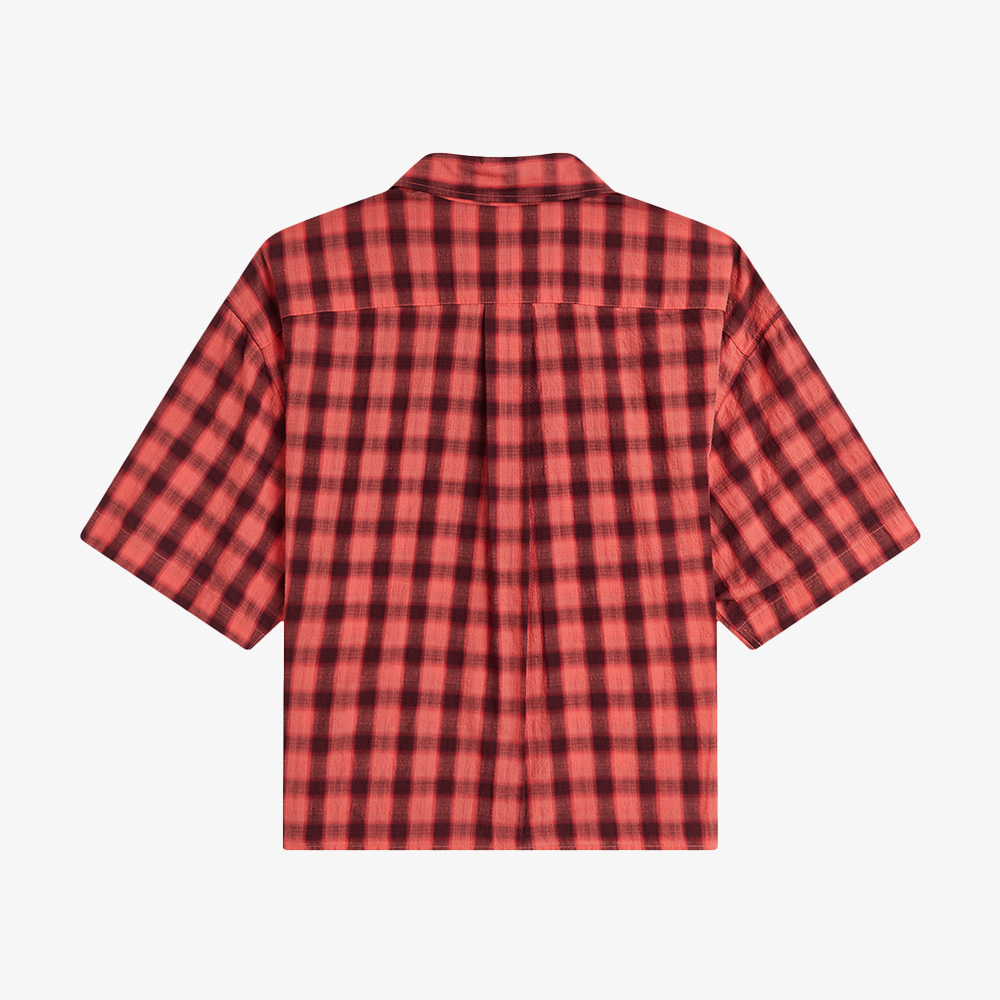 프레드페리 우먼즈 텍스쳐드 체크 셔츠 스트로베리 크림(Fred Perry Womens Textured Check Shirt Strawberry Cream) - 6