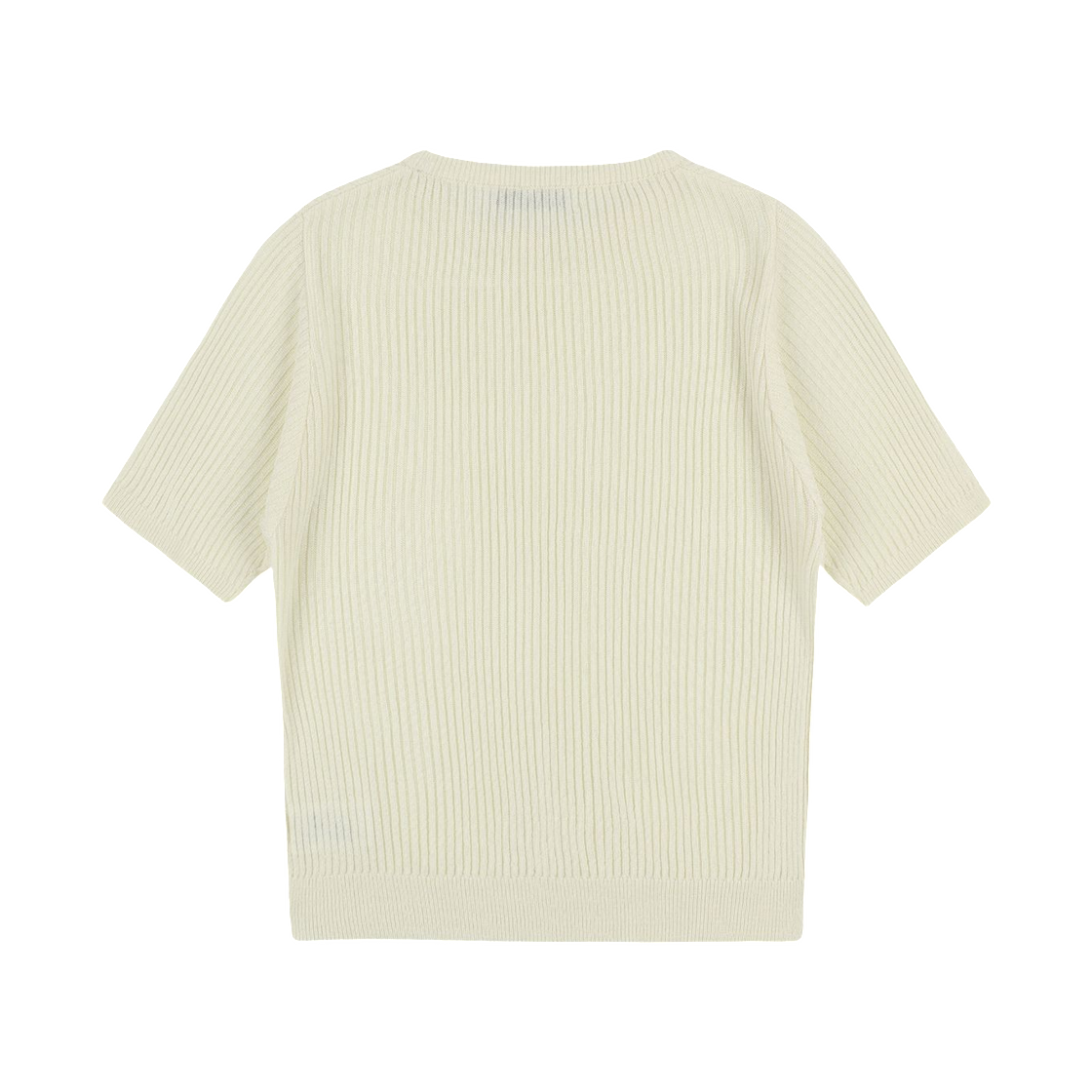 (W) 팬시 클럽 이노센트 니트 티셔츠 베이지((W) Fancy Club Innocent Knit T-Shirt Beige) - 2