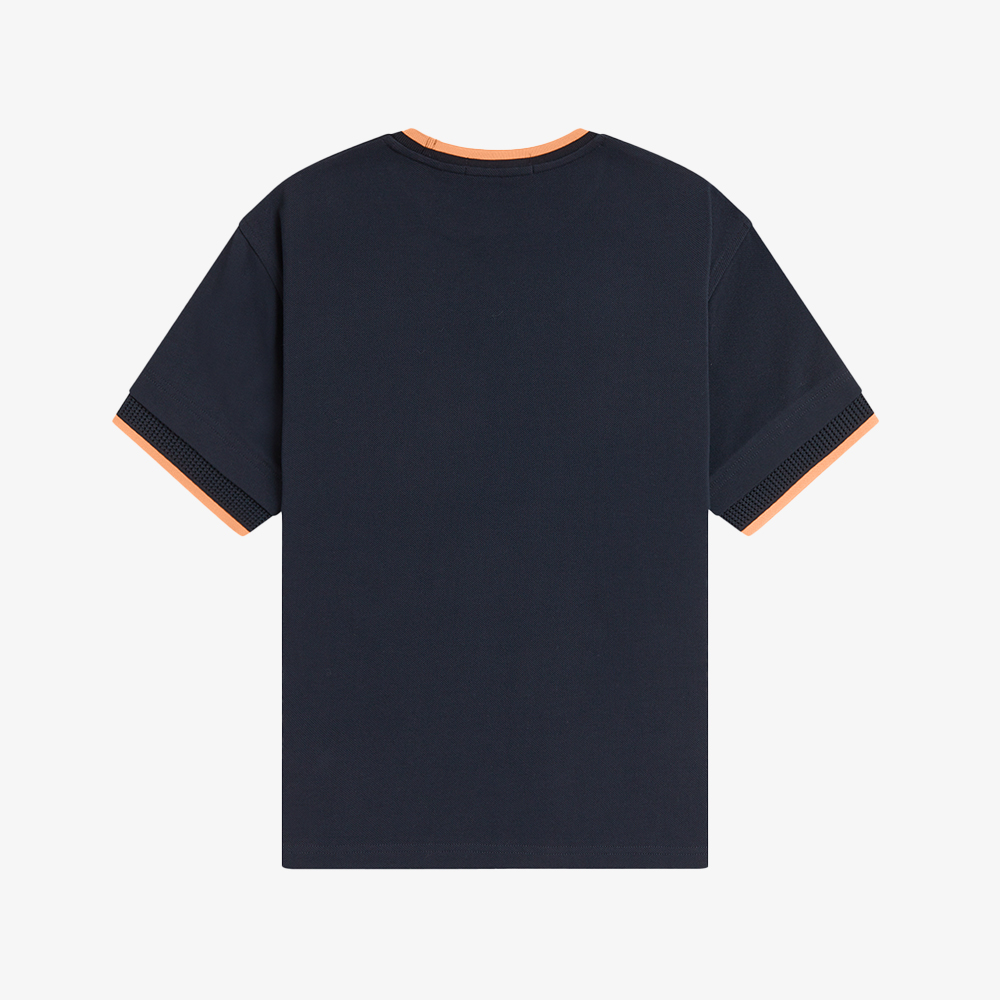 프레드페리 우먼즈 팁드 메쉬 피케 티셔츠 네이비(Fred Perry Womens Tipped Mesh Pique T-Shirt Navy) - 6