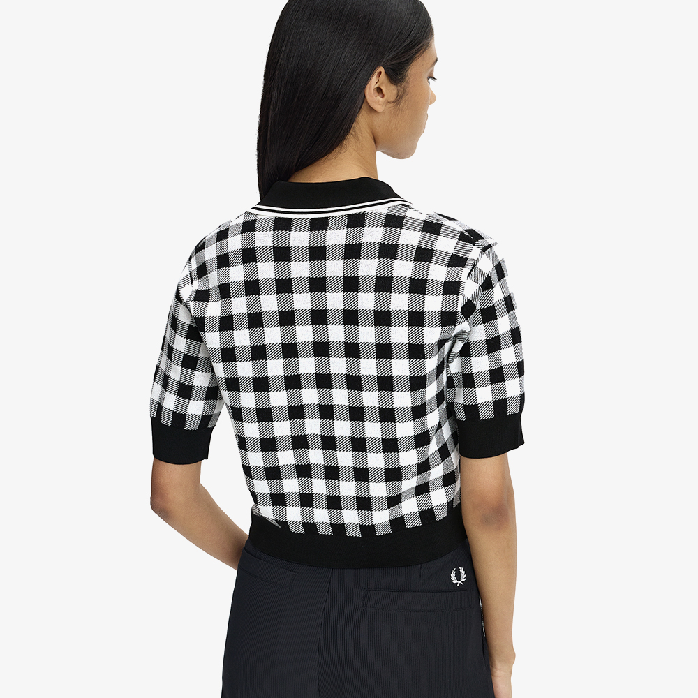 프레드페리 x 에이미와인하우스 깅엄 니트 셔츠 블랙(Fred Perry x Amy Gingham Knitted Shirt Black) - 3