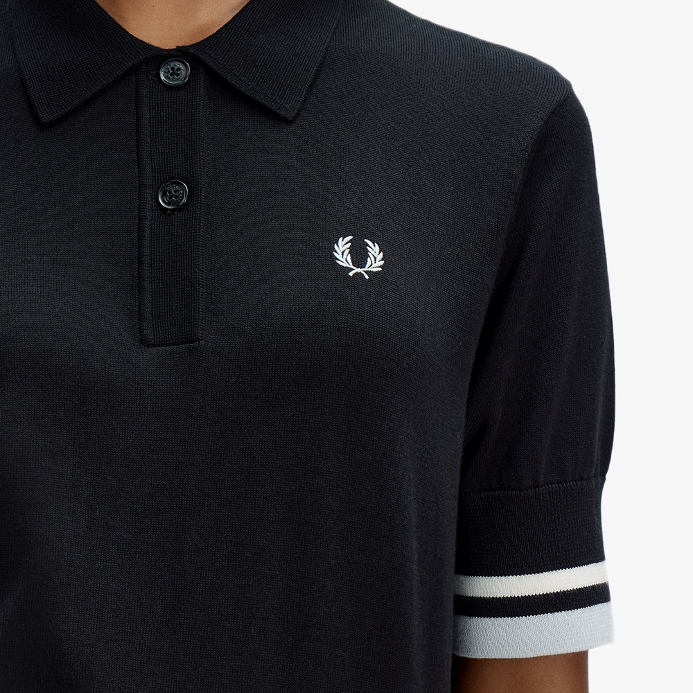 프레드페리 우먼즈 볼드 팁드 니트 셔츠 블랙(Fred Perry Womens Bold Tipped Knitted Shirt Black) - 4