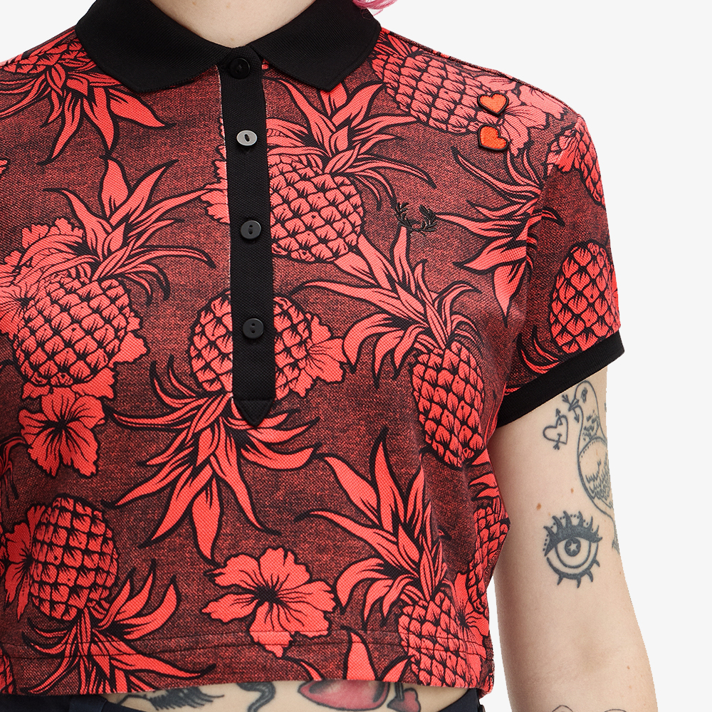 프레드페리 x 에이미와인하우스 프린트 폴로 셔츠 스트로베리 크림(Fred Perry x Amy Printed Polo Shirt Strawberry Cream) - 4