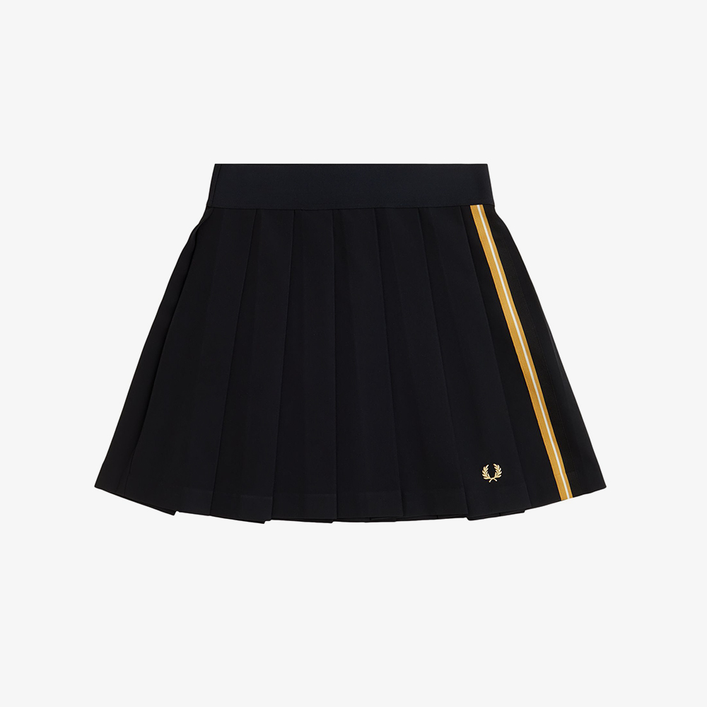 프레드페리 우먼즈 스트라이프 테잎 플리츠 스커트 블랙 샴페인(Fred Perry Womens Stripe Tape Pleated Skirt Black Champagne) - 5
