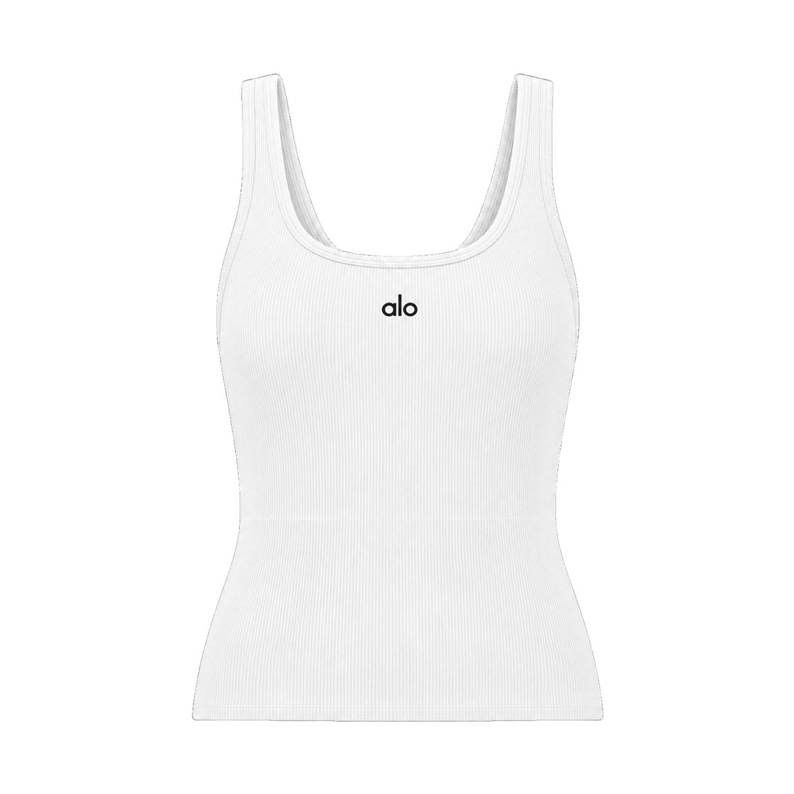 (W) 알로 요가 립드 프로스퍼 탱크 화이트((W) Alo Yoga Ribbed Prosper Tank White)