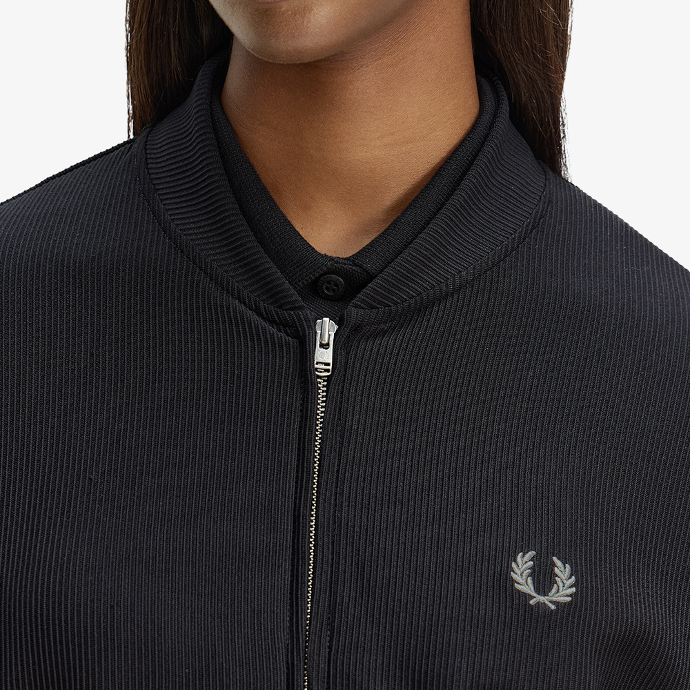 프레드페리 우먼즈 립 트리코트 보머 재킷 블랙(Fred Perry Womens Rib Tricot Bomber Jacket Black) - 4