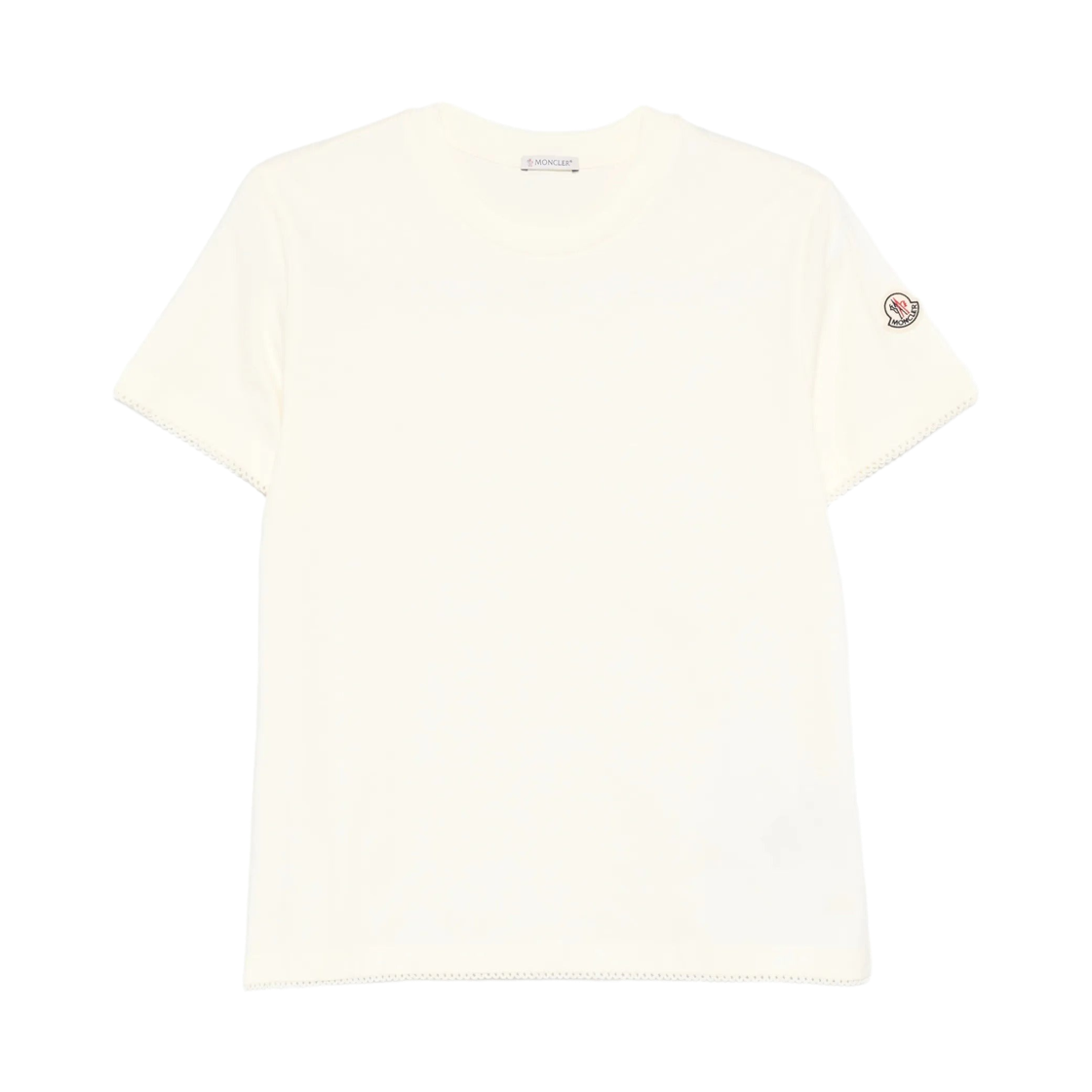 L1-093-8C00027-89AUO-034 (W) Moncler Logo Patch Cotton T-Shirt White - 26SS