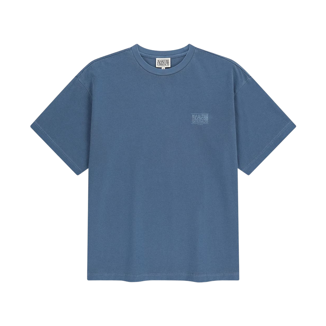 마리떼 프랑소와 저버 아웃라인 클래식 로고 다잉 오버사이즈 티셔츠 라이트 블루(Marithe Francois Girbaud Outline Classic Logo Dyeing Oversized T-Shirt Light Blue) - 1