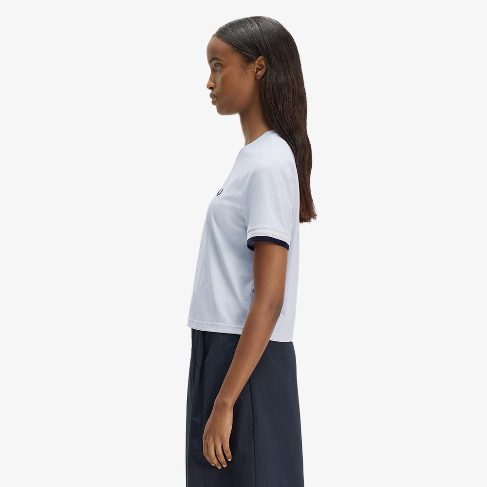 프레드페리 우먼즈 볼드 팁드 티셔츠 더스키 블루(Fred Perry Womens Bold Tipped T-Shirt Dusky Blue) - 2