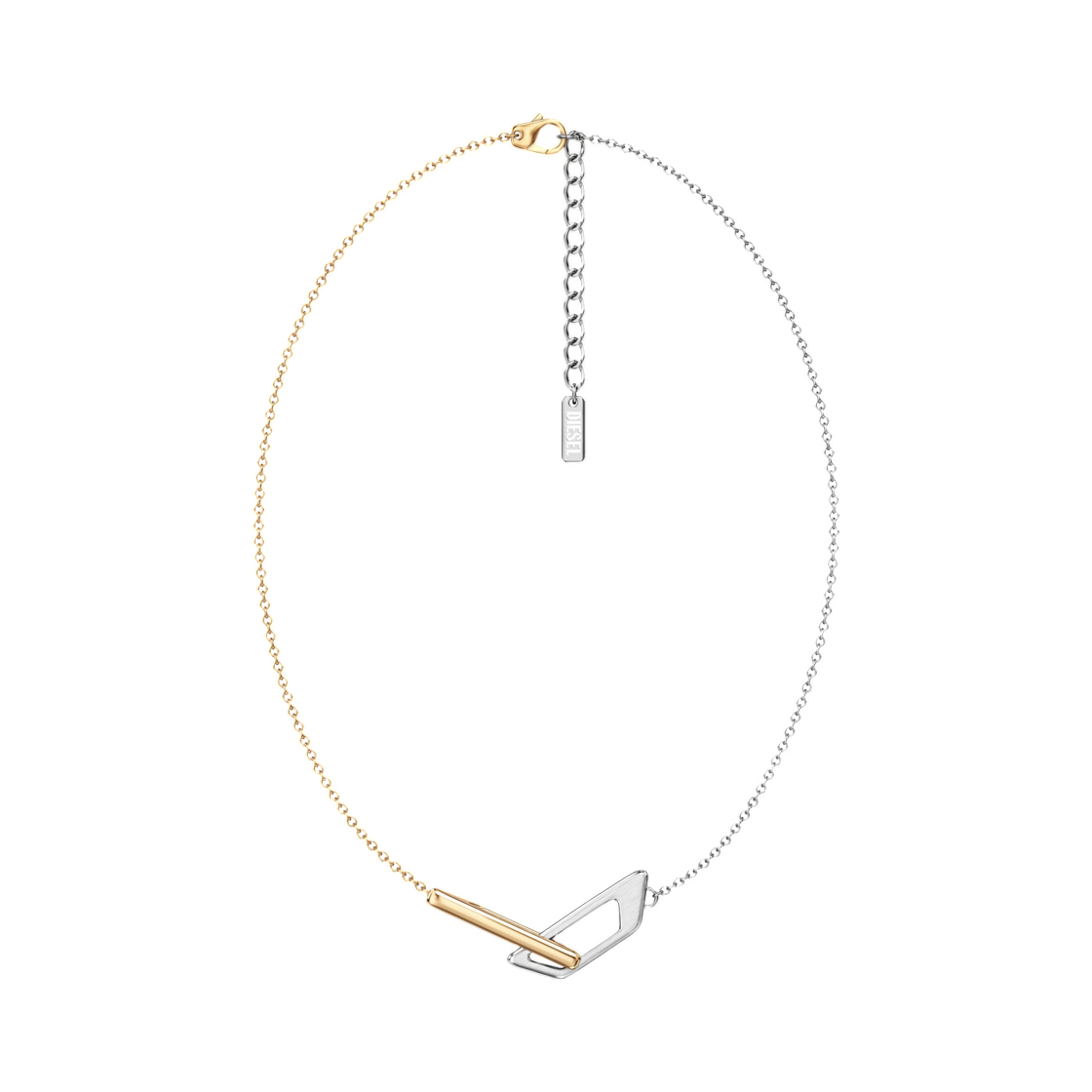 DX168700DJW-01 Diesel Stainless Steel Chain Necklace Silver Gold