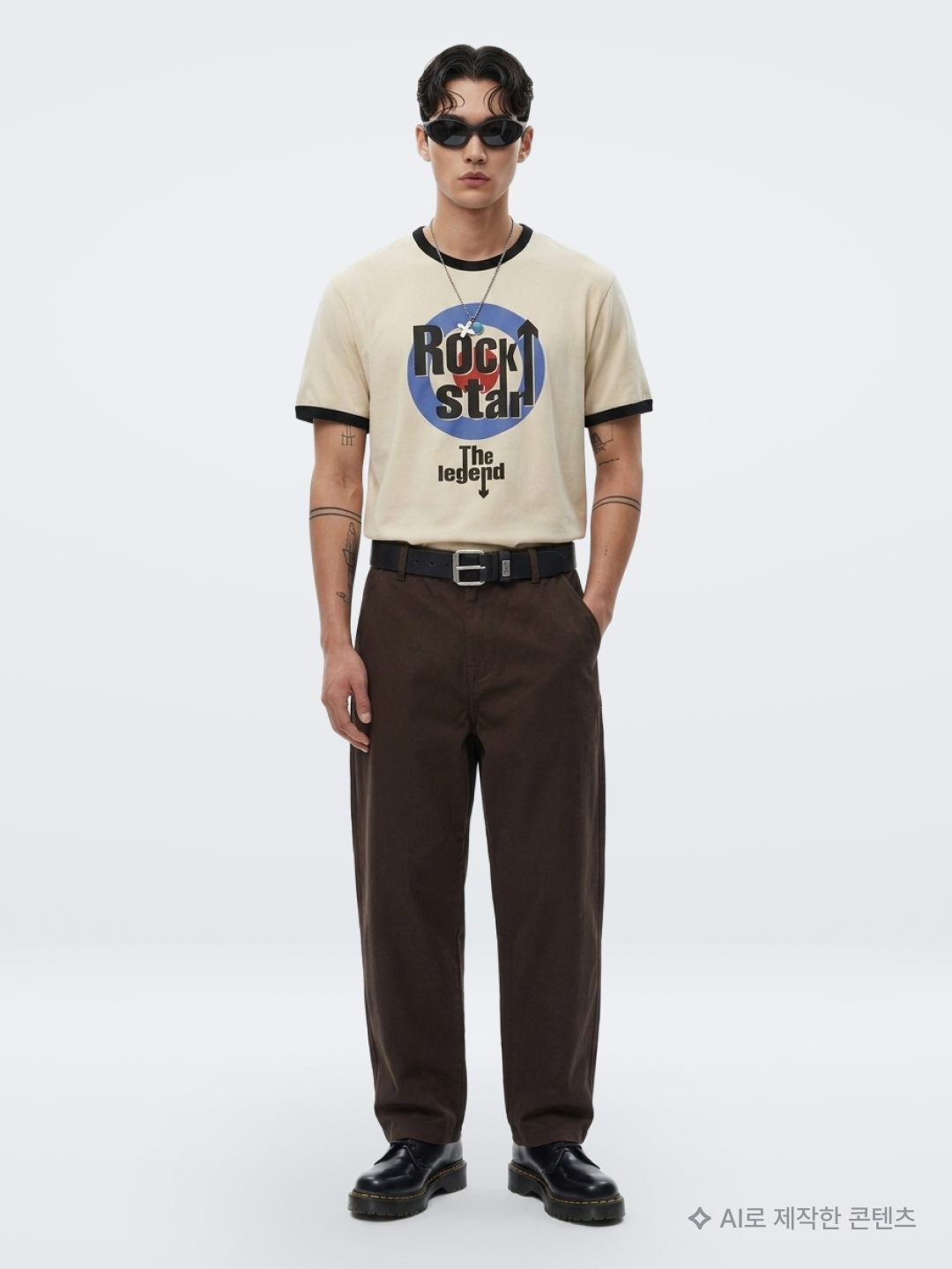 Kapital 12G Crochet Knit Tennessee Aloha Polo Black, (W) Diesel B-1DR 25 Leather Belt with Enamelled Buckle Black 착용 스타일 - 4