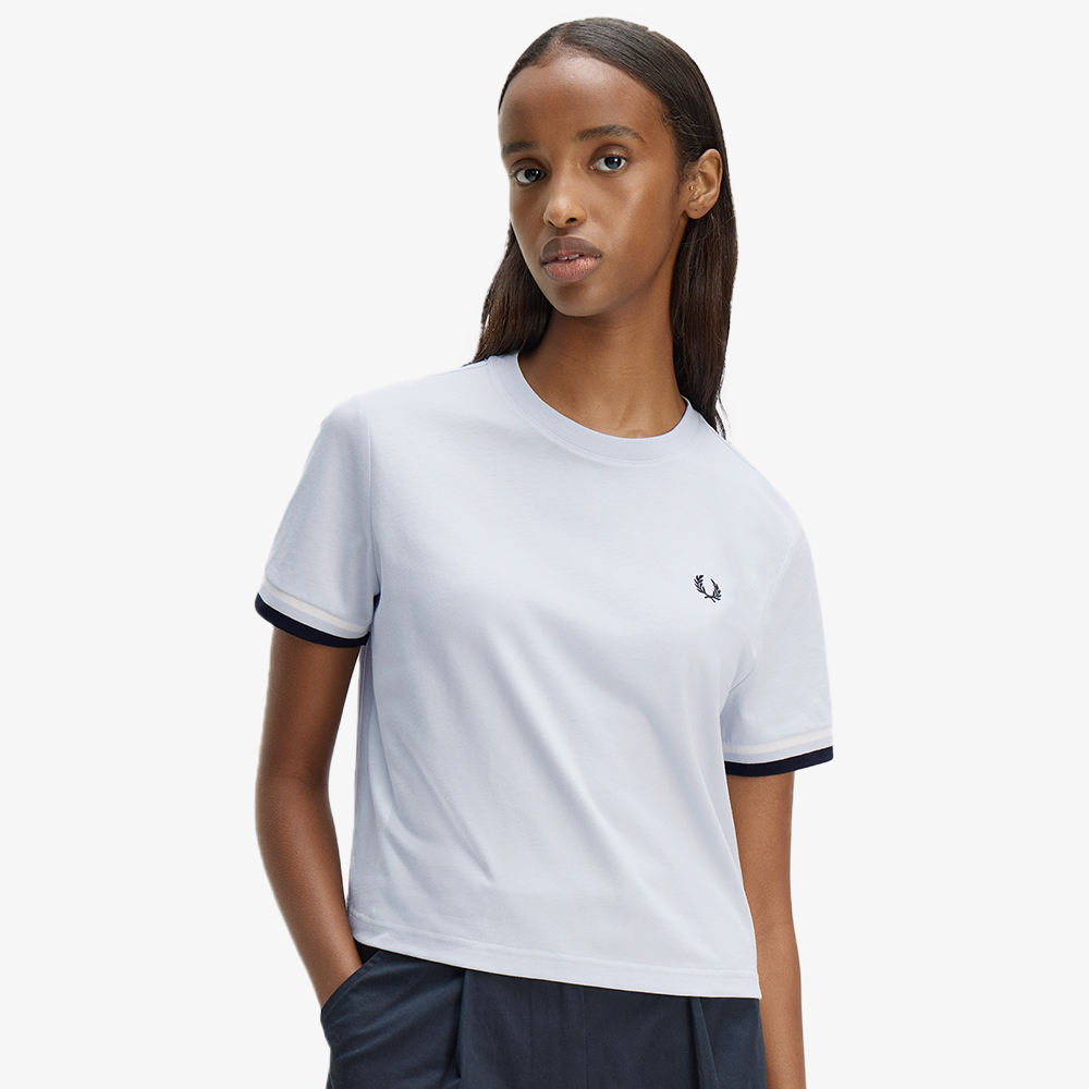 프레드페리 우먼즈 볼드 팁드 티셔츠 더스키 블루(Fred Perry Womens Bold Tipped T-Shirt Dusky Blue) - 3