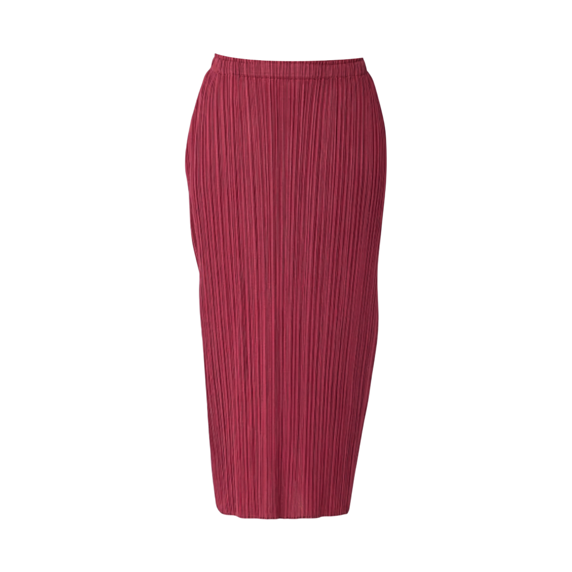 PP56-JG452-27 (W) Pleats Please Issey Miyake Waist Rib Skirt Dark Red