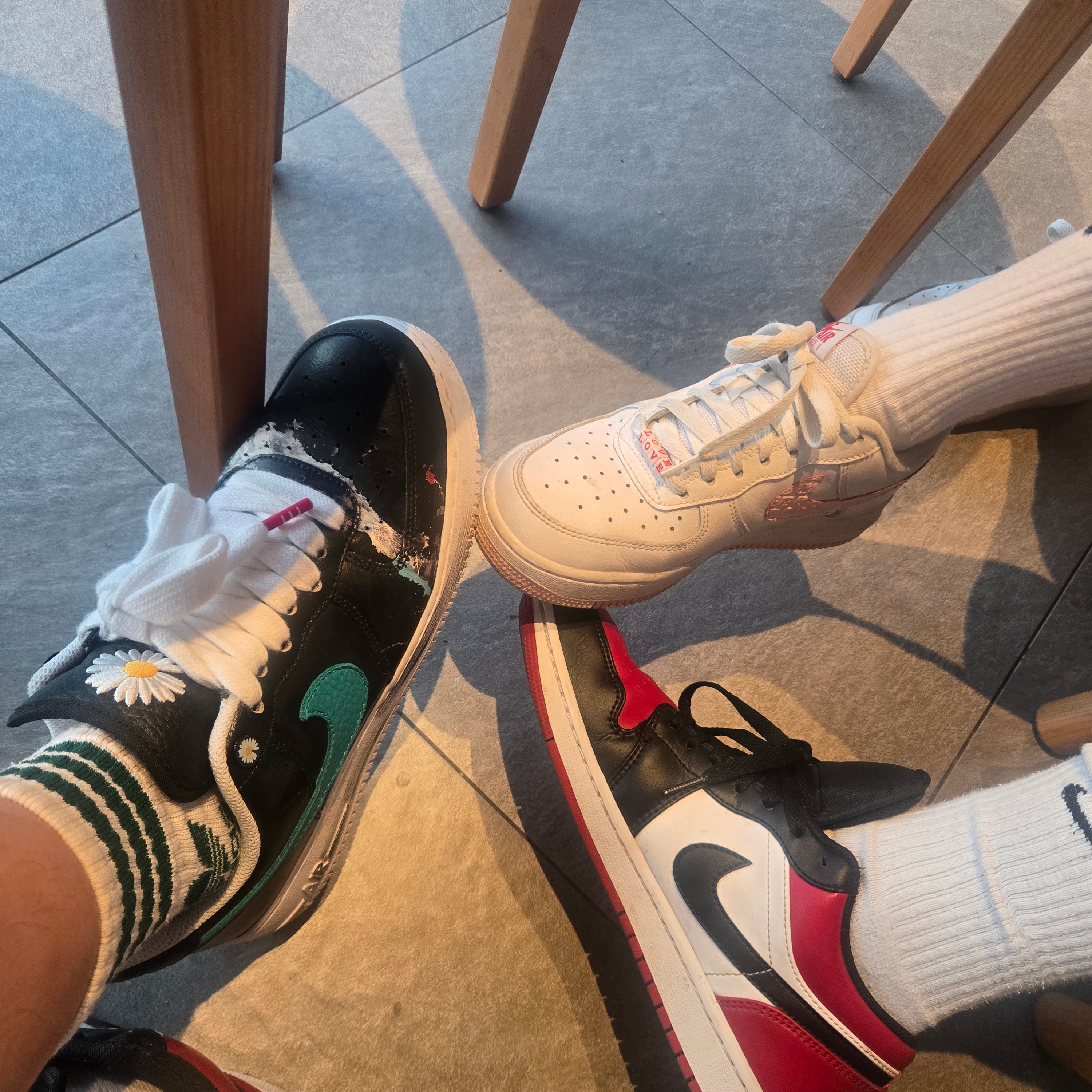 Nike x Peaceminusone Air Force 1 Low Para-Noise 3.0 Black and Multicolor 착용 스타일