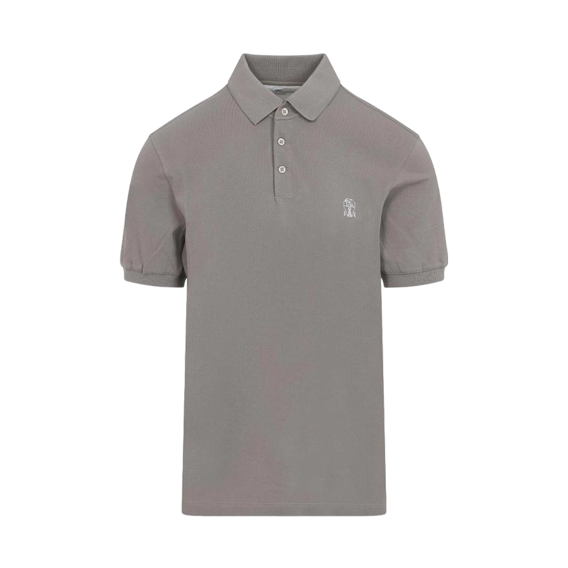 브루넬로 쿠치넬리 프린티드 로고 코튼 피케 폴로 셔츠 베이지(Brunello Cucinelli Cotton Pique Polo Shirt with Printed Logo Beige)
