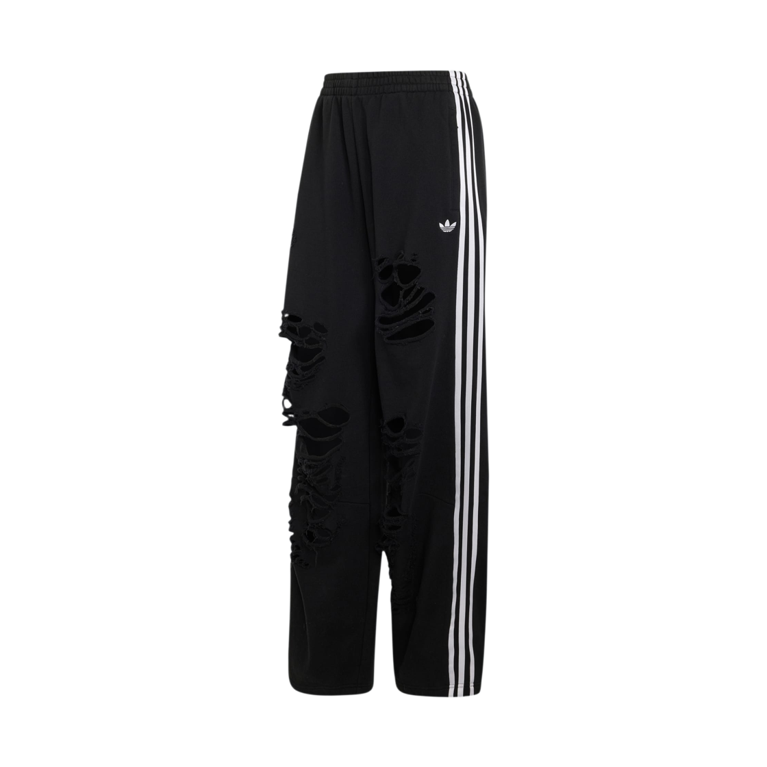 (W) 아디다스 디스트레스 스웨트팬츠 블랙 - KR 사이즈((W) Adidas Distressed Sweatpants Black - KR Sizing) - 1