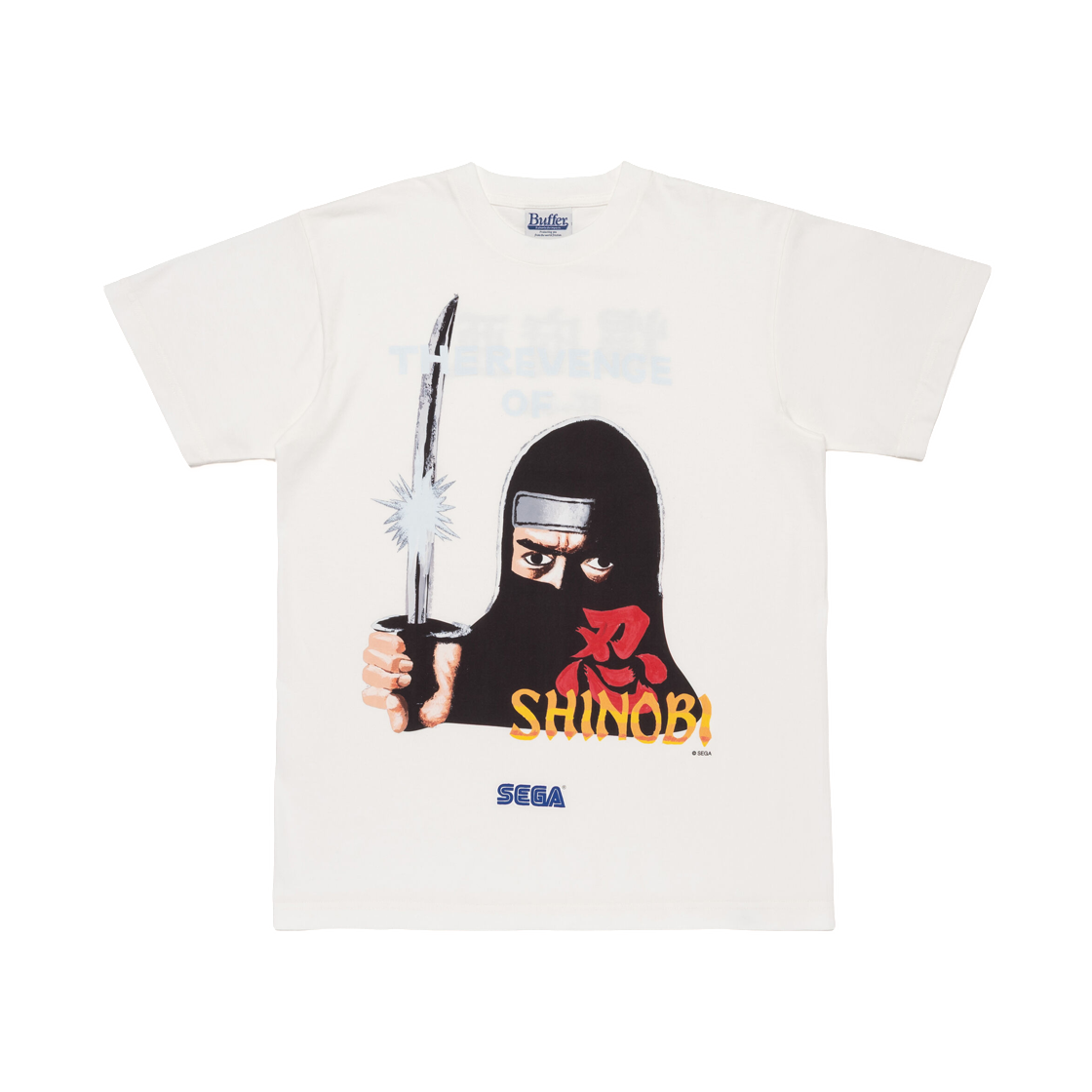 버퍼 세가 시노비 죠 무사시 티셔츠 화이트(Buffer Sega Shinobi Joe Musashi T-Shirt White)