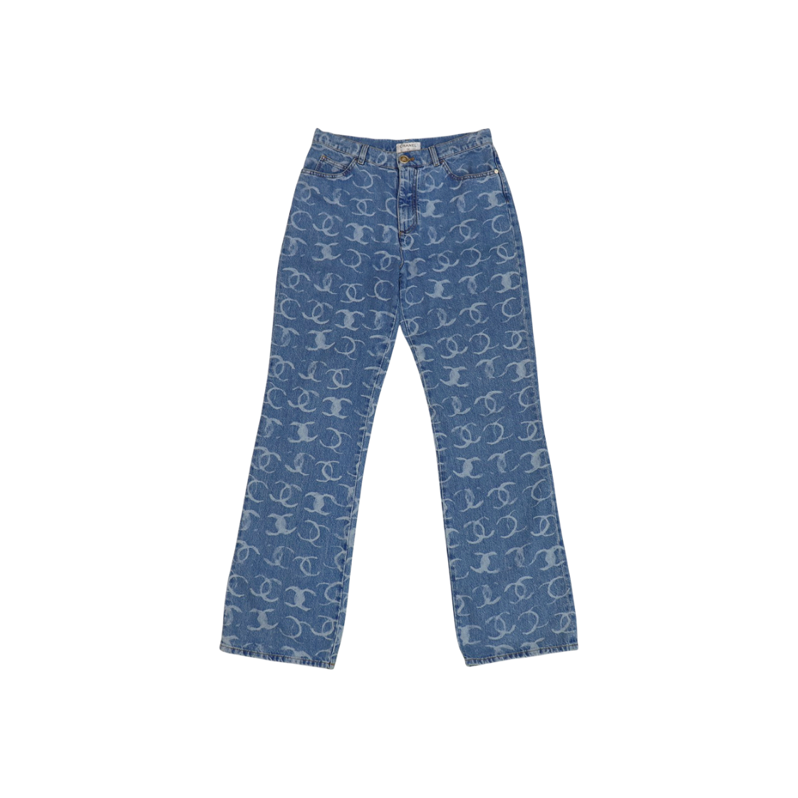샤넬 42사이즈 CC 로고 데님 팬츠 C-C61220(Chanel CC Logo Denim Pants C-C61220)