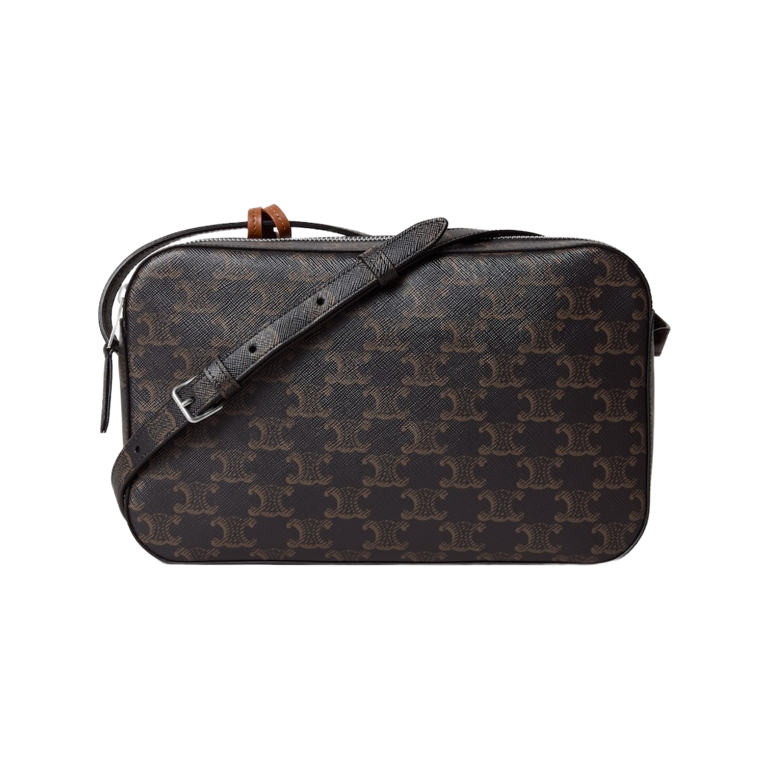 셀린느 메신저백 참 트리옹프 캔버스 스무스 램스킨 블랙 탄(Celine Messenger Bag with Charm in Triomphe Canvas and Smooth Lambskin Black Tan) - 2