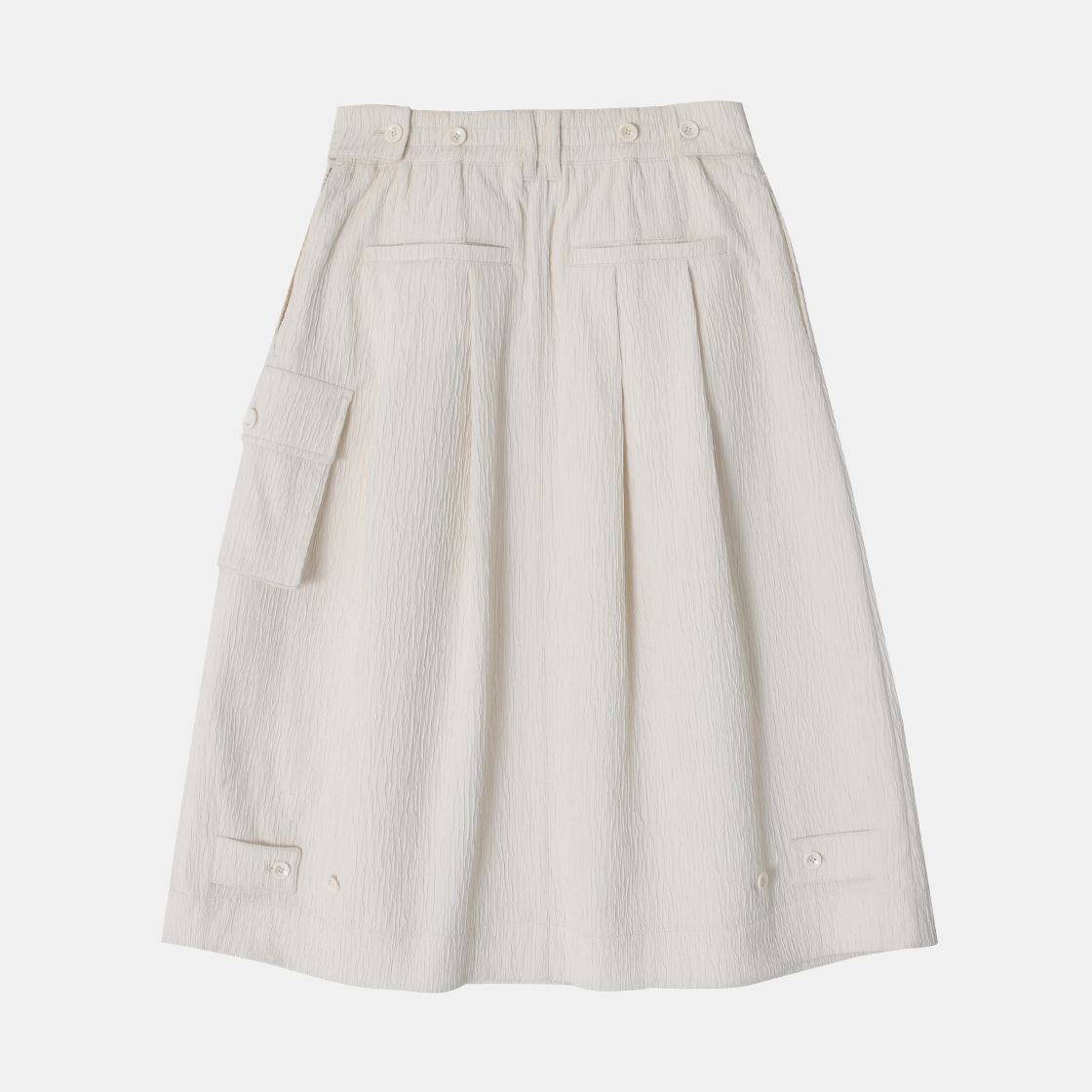 (W) 송지오 벌룬 플리츠 스커트 크림((W) SONGZIO Balloon Pleats Skirt Cream) - 2