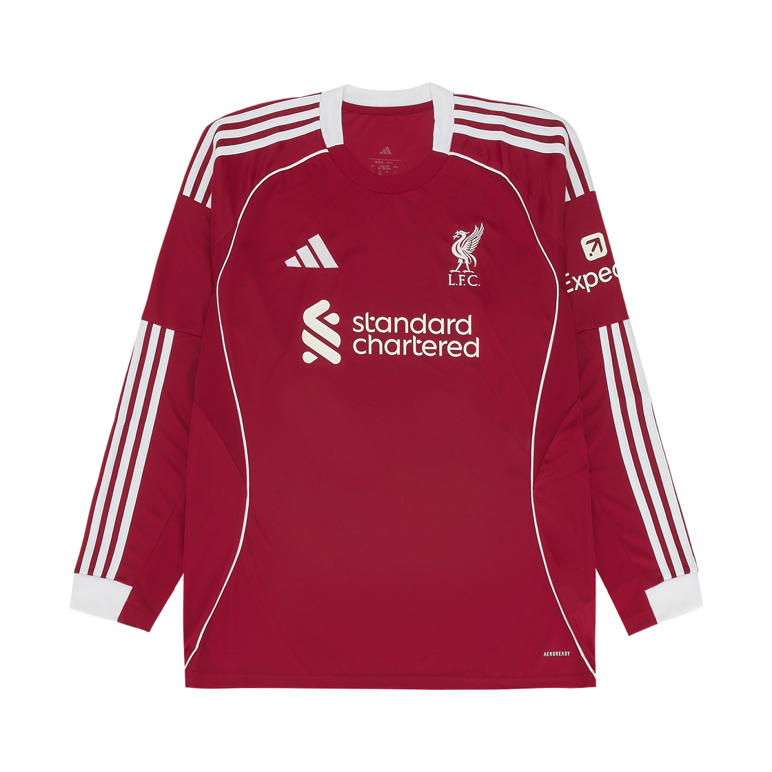 아디다스 리버풀 FC 2025/26 홈 롱슬리브 저지 스트로베리 레드 - KR 사이즈 (논 마킹 버전)(Adidas Liverpool FC 2025/26 Home Long Sleeve Jersey Strawberry Red - KR Sizing (Non Marking Ver.))