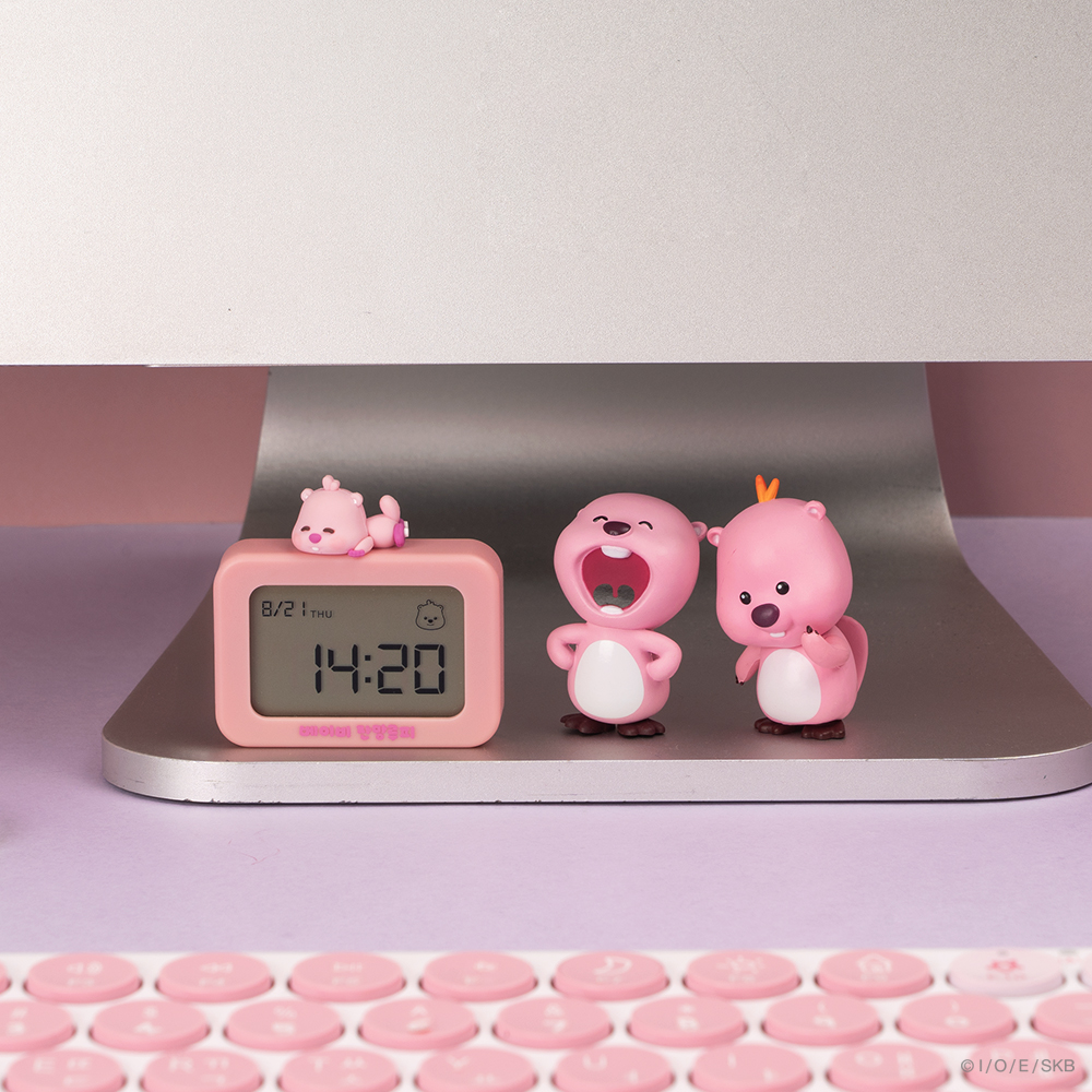 로이체 잔망루피 피규어 미니 키링 무소음 디지털 탁상시계(Royche Zanmang Loopy Figure Mini Keyring Digital Desk Clock) - 5