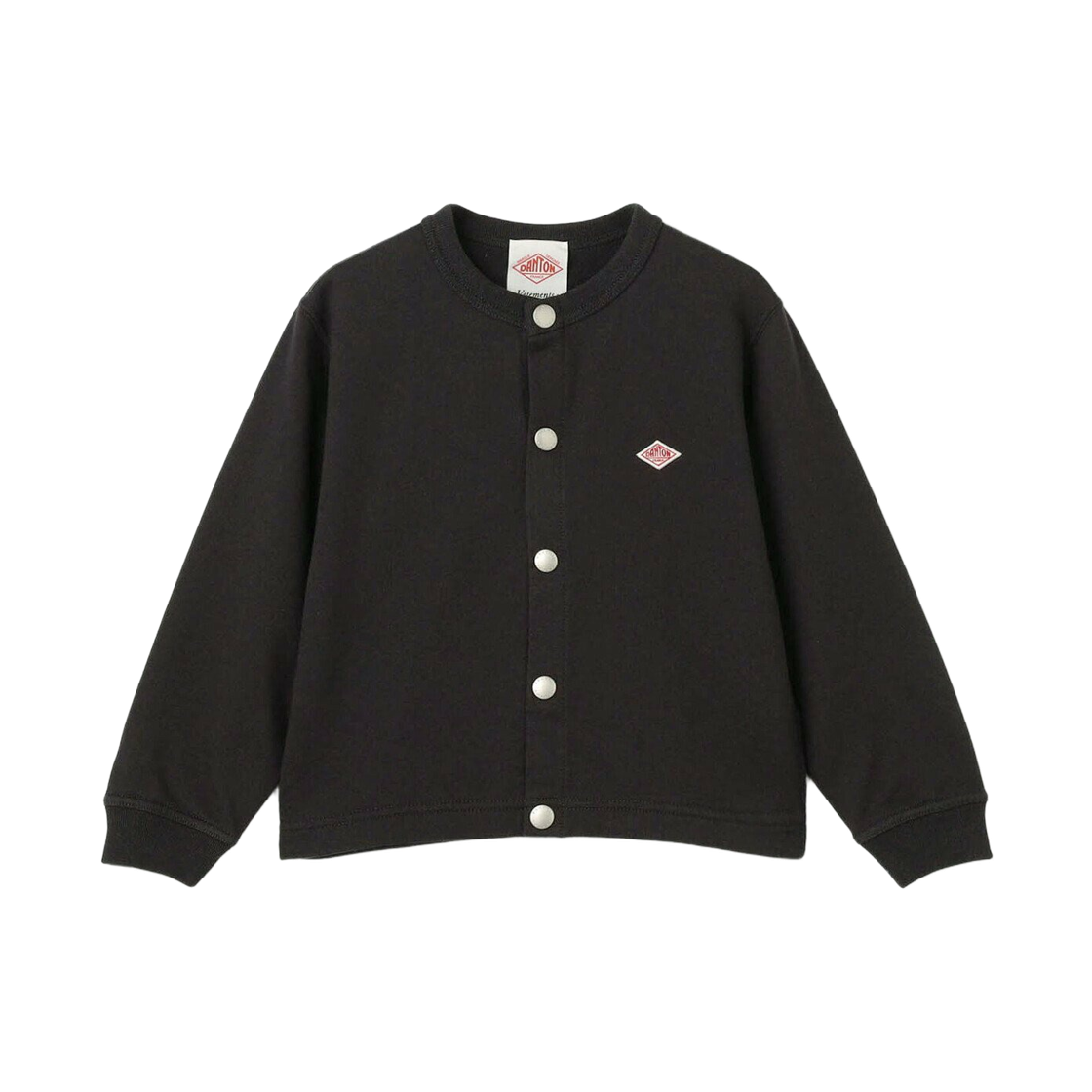 DT-C0409-CIN (Kids) Danton Cotton Crewneck Cardigan Charcoal