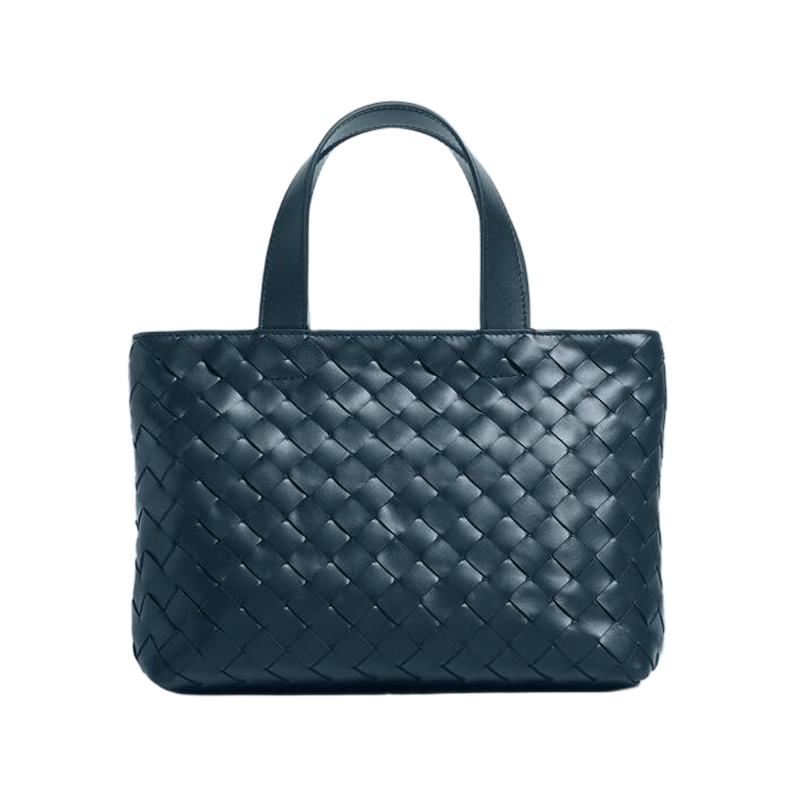 855504V2HL14102 Bottega Veneta Mini Intrecciato Zipped Tote Denim