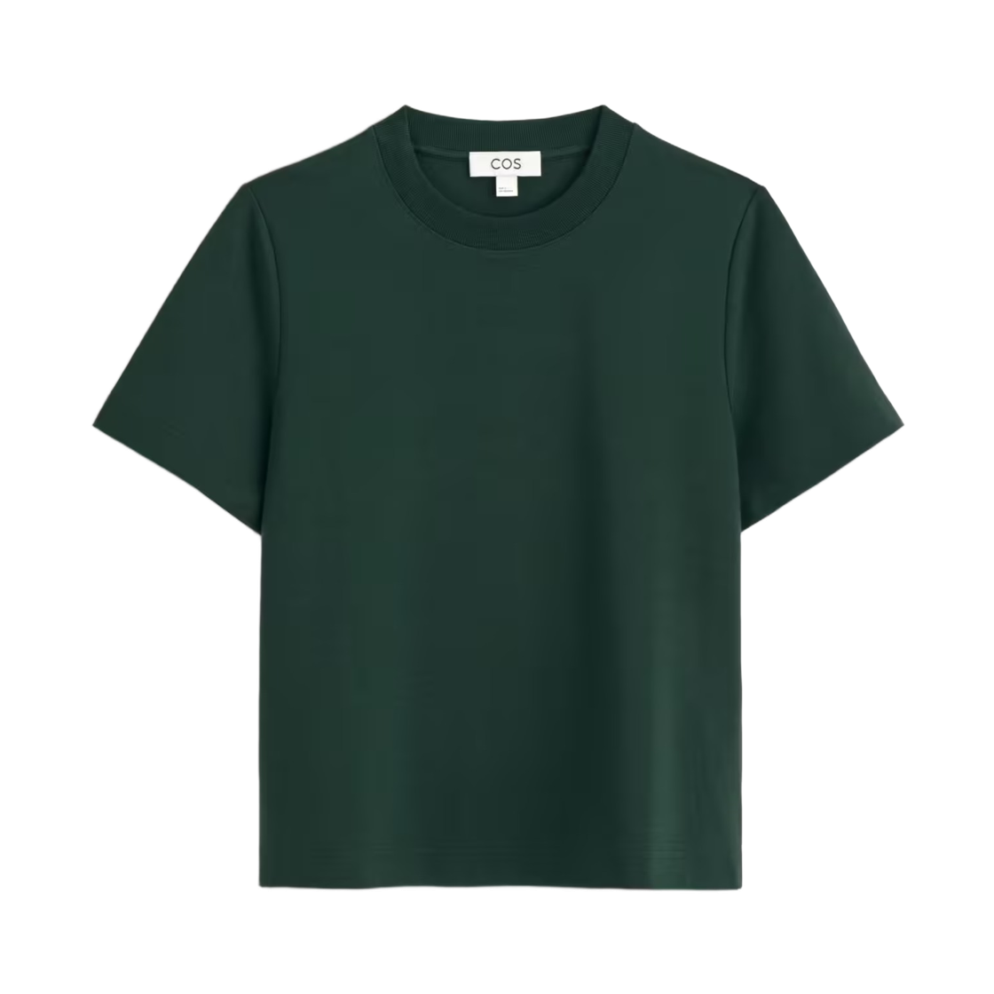 (W) 코스 클린 컷 티셔츠 다크 그린((W) COS Clean Cut T-Shirt Dark Green)